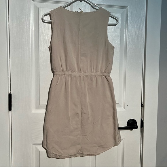 Chic Beige Embroidered Mini Dress - Picture 7 of 9